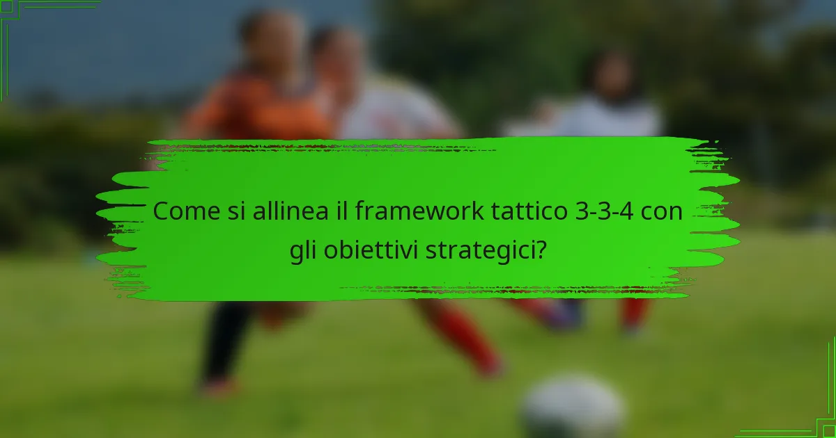 Come si allinea il framework tattico 3-3-4 con gli obiettivi strategici?