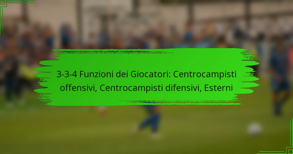 3-3-4 Funzioni dei Giocatori: Centrocampisti offensivi, Centrocampisti difensivi, Esterni