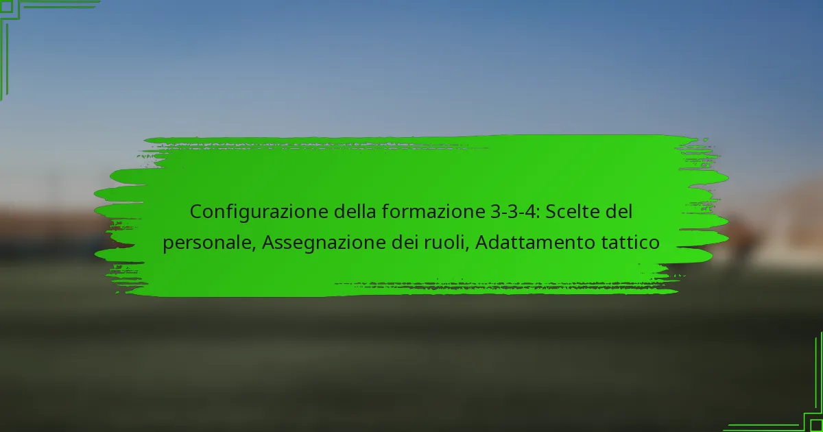 Configurazione della formazione 3-3-4: Scelte del personale, Assegnazione dei ruoli, Adattamento tattico