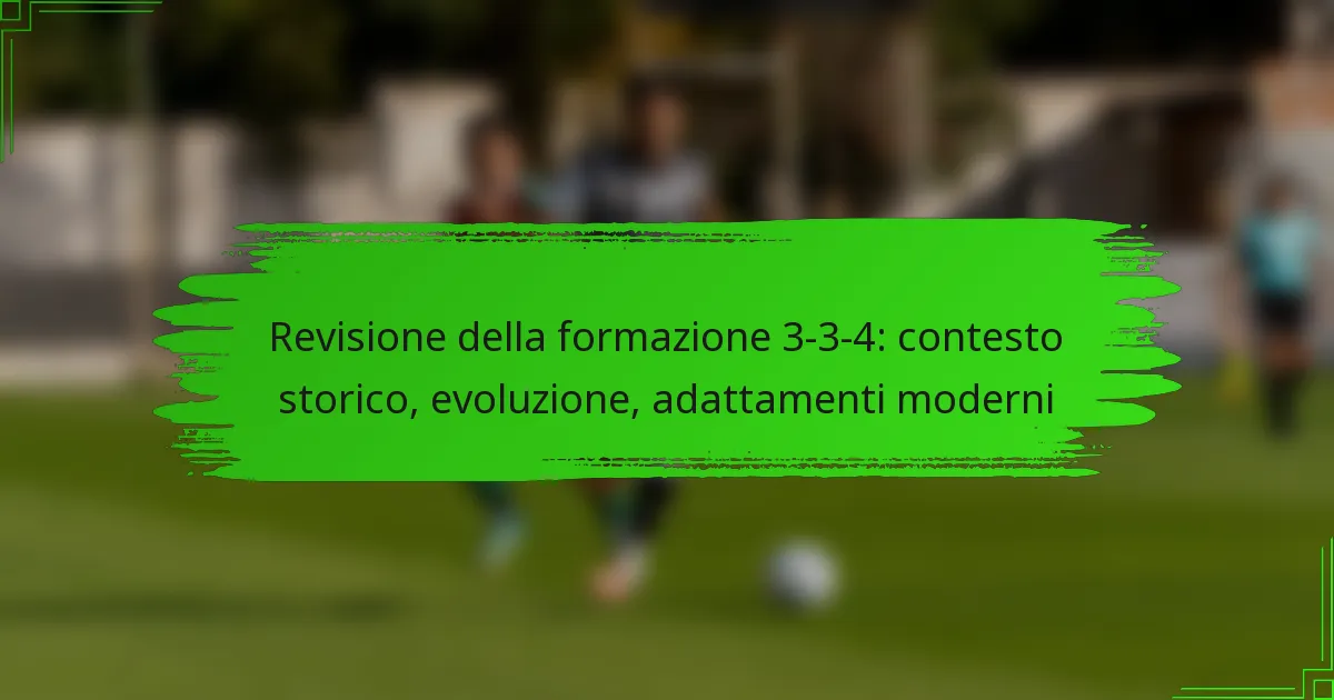 Revisione della formazione 3-3-4: contesto storico, evoluzione, adattamenti moderni