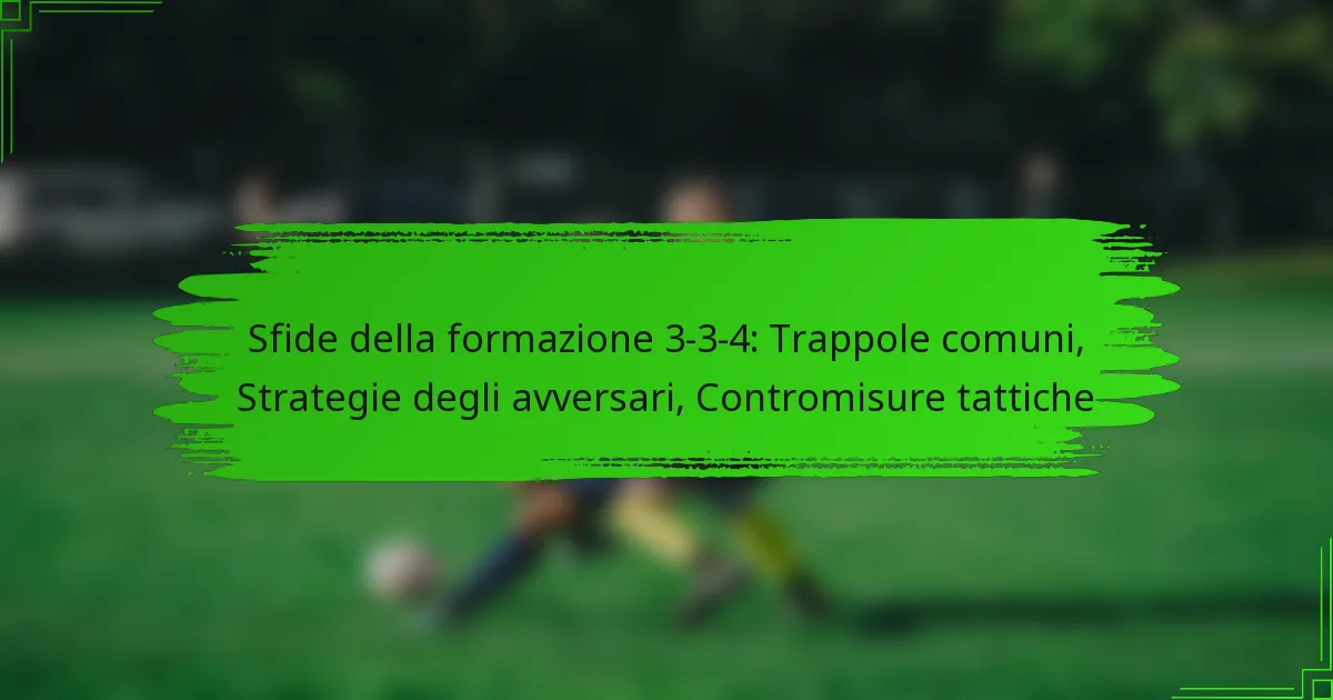 Sfide della formazione 3-3-4: Trappole comuni, Strategie degli avversari, Contromisure tattiche